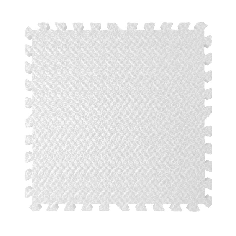 Budisi Foam Interlocking Floor Mat, Anti-Slip Crawling Pad for Living Room, Bedroom Bedside Rug, White, 60*60CM