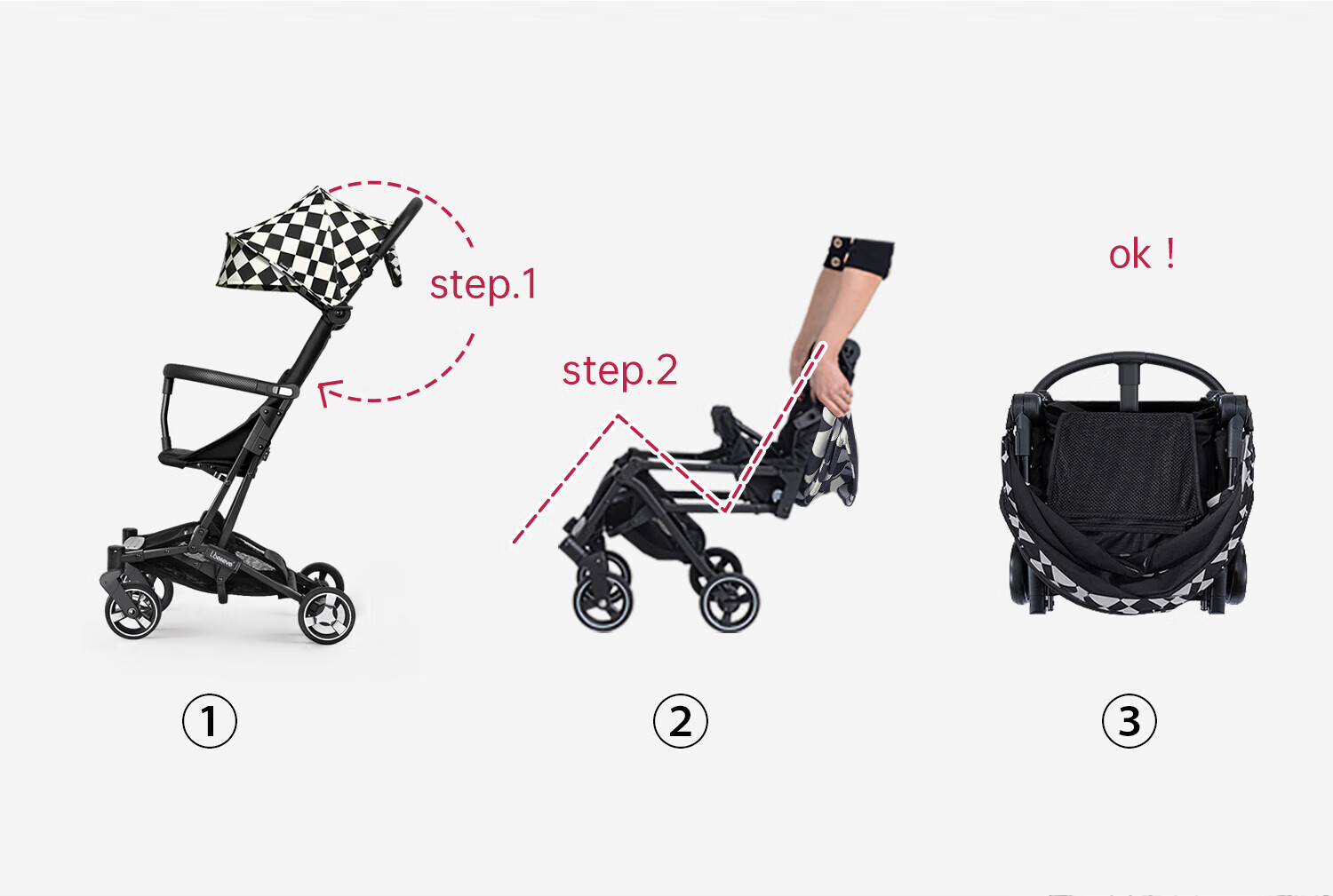 Aibeili Baby Stroller Ultra-Light MINI Pocket Stroller Convertible Sit and Recline Small Model 8S Pro Maya Gray 1