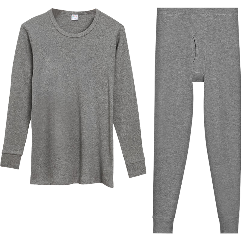 Hodo Men's Underwear, 7A Antibacterial Upgraded Autumn Top And Pants, Pure Cotton Set, Round Neck Thin Base Layer Thermal Underwear