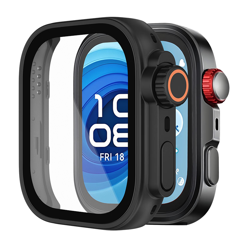 Binghong Huawei Watch Fit4 Pro Protective Case and Screen Protector - Black