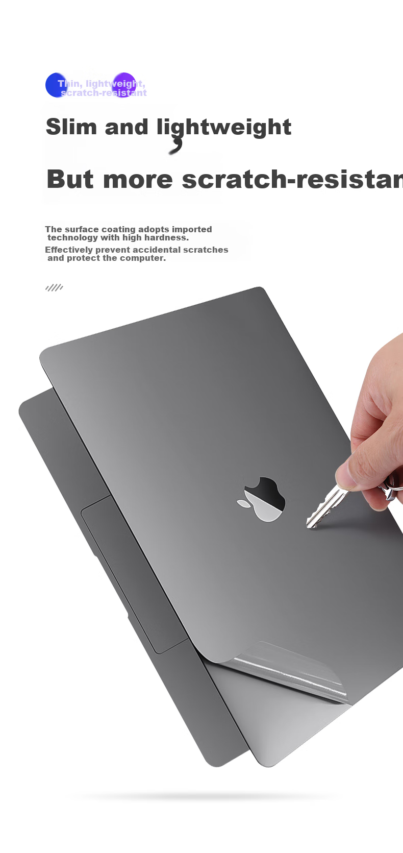 DiyiGongfang Compatible Protective Film for New MacBook Air 13.6/13-Inch M4/M3/M2 Apple Laptop Body Cover, Ultra-Thin Wear-Resistant Easy-To A2681/A3113 4