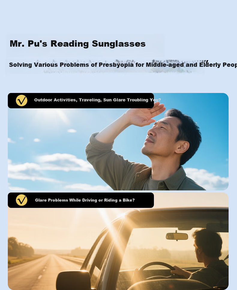 Mr.PuTian Reading Glasses for Men, Bifocal Driving Sunglasses, UV Protection 400 3
