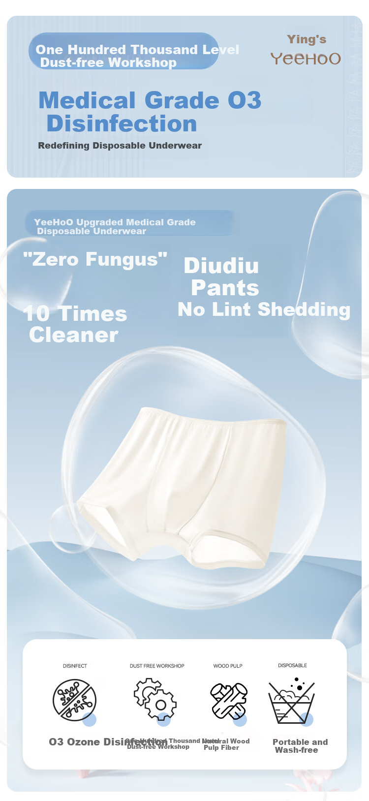 YEEHOO Children's Underwear, Disinfected First-Wear Disposable Underwear, Individually Packaged for Travel, Boys And Girls Underwear 1