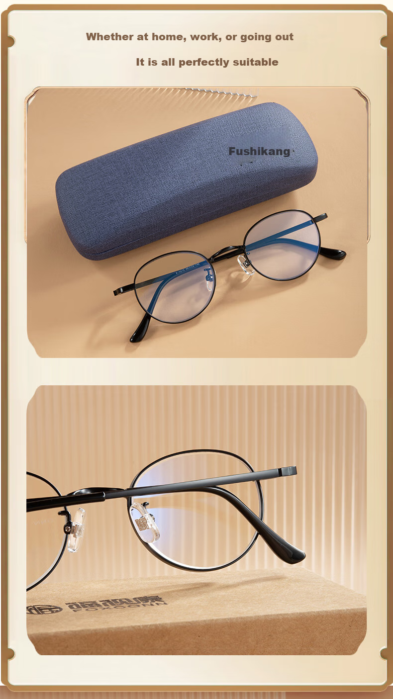 Fushikang Presbyopic Glasses, Retro Round Frame, Imported Fashionable Round Frame, Reading Glasses for Men And Women, F1012, Black +250 Degrees 5