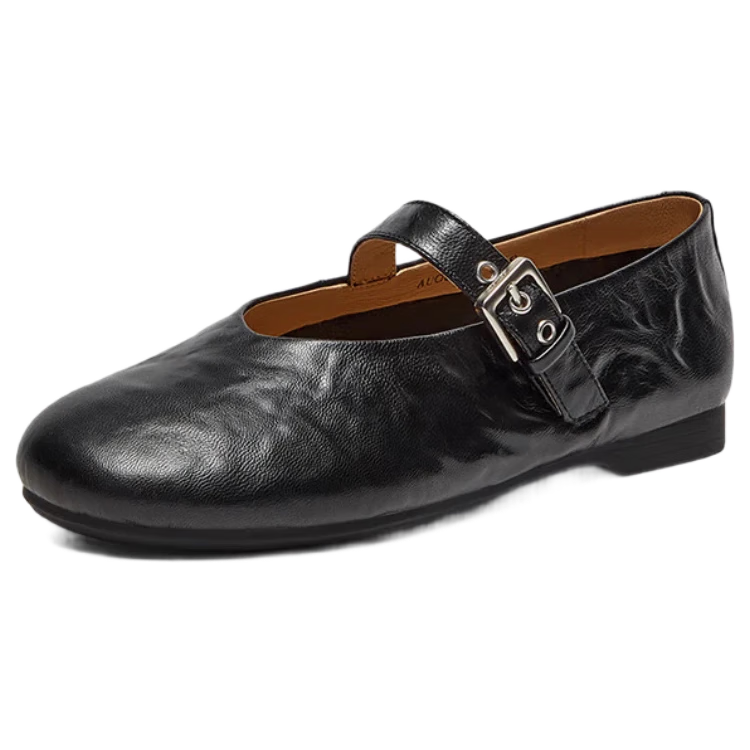Bata Mary Jane Women's Spring Retro Textured Sheepskin Soft-Soled Flats