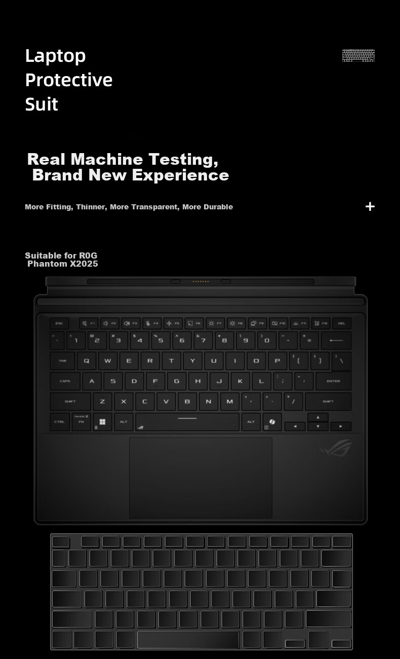 Jiasu ROG Huan X 2026/25 Ryzen AI MAX Keyboard Cover, Laptop Keyboard Protective Film, Keyboard Dust Cover, Highly Transparent Invisible 3