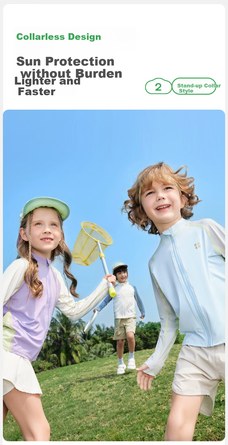 Kocotree Children's Sun Protection Clothing, Original Yarn Ice Silk Jacket, Boys And Girls UV Protection Ice Skin Coat 12