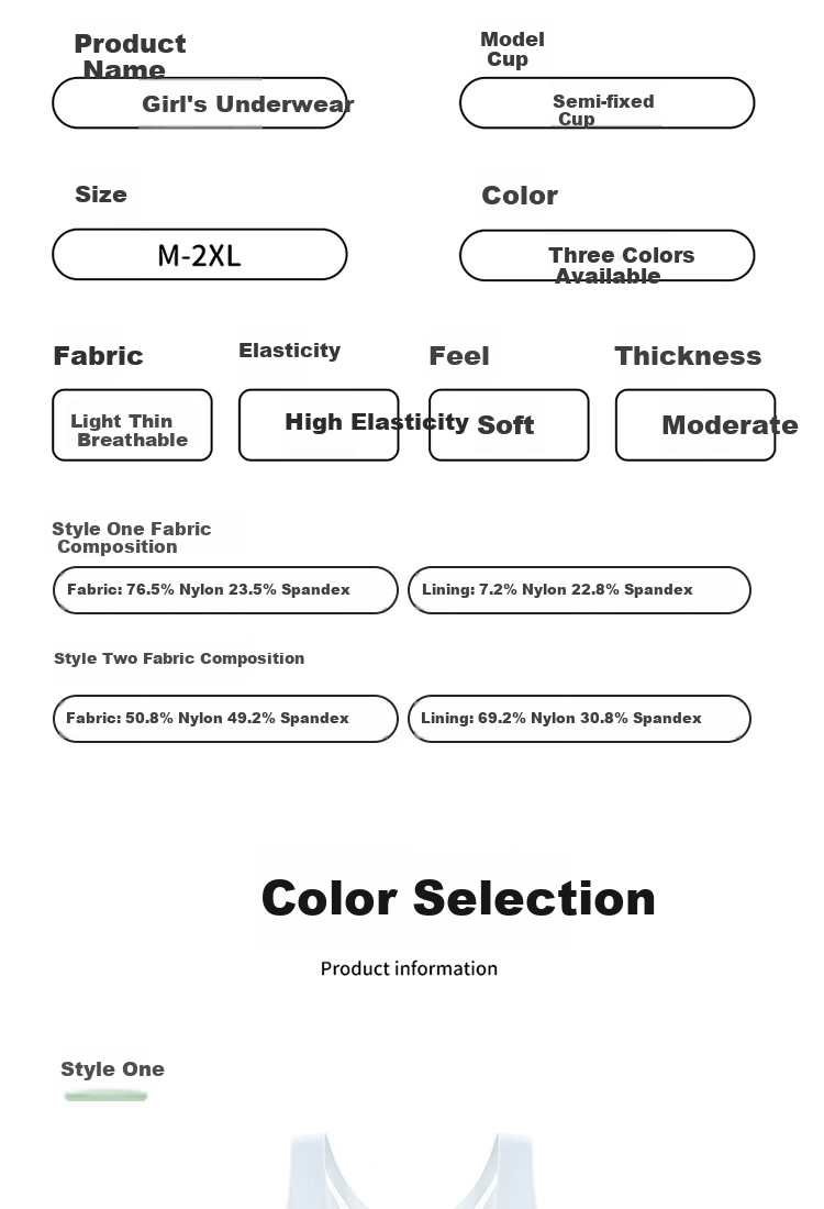 MiiOW Children's Underwear, Puberty Girls' Underwear, Girls' Vest, Middle School And Elementary School Students 9-15 Years Old, Teenage Girls' Bra, Workwear Vest 11