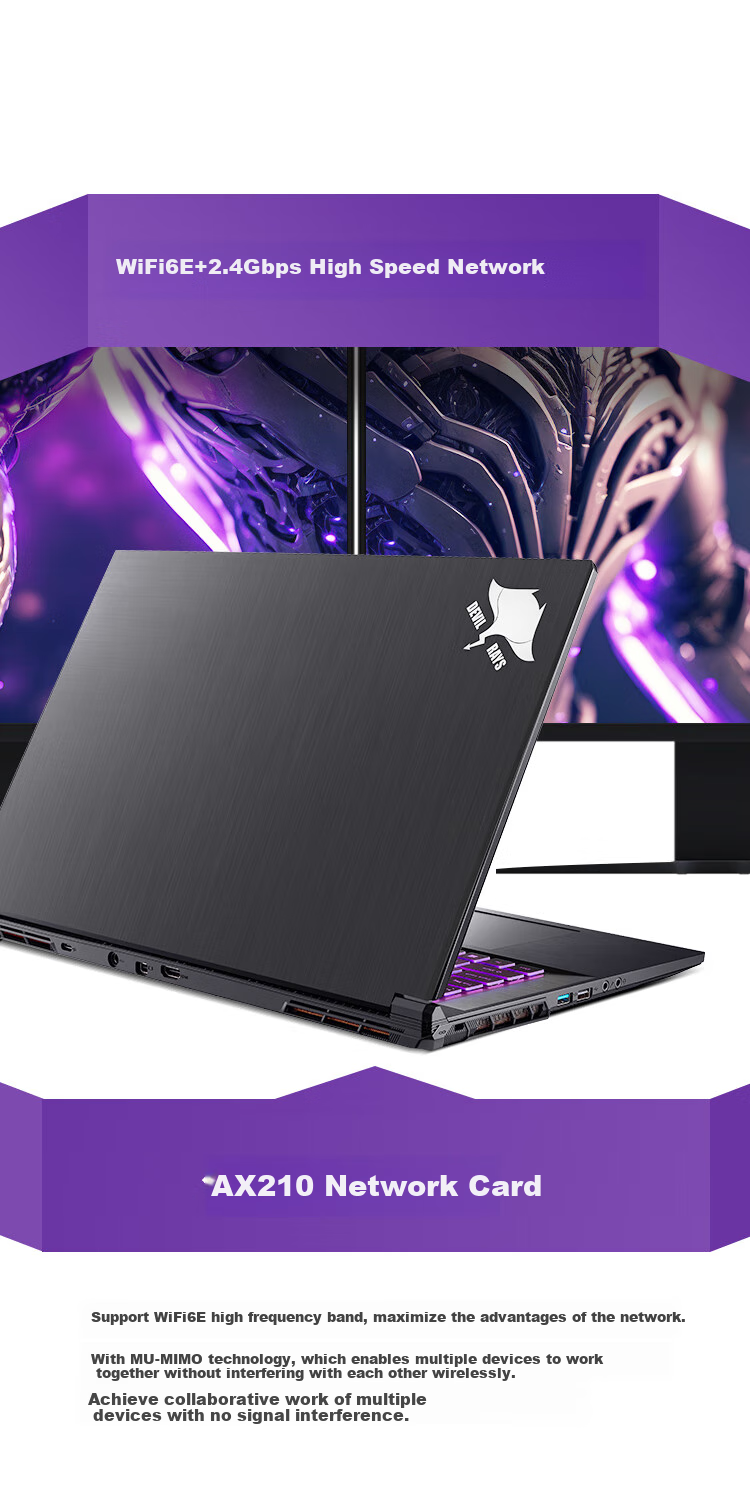 Future Human AI Workstation X98 18-inch High-Performance AI Computing Laptop (Ultra9-290HX Plus 128GB RAM 2TB SSD RTX5090 4K 240Hz Dual Network Ports) 10