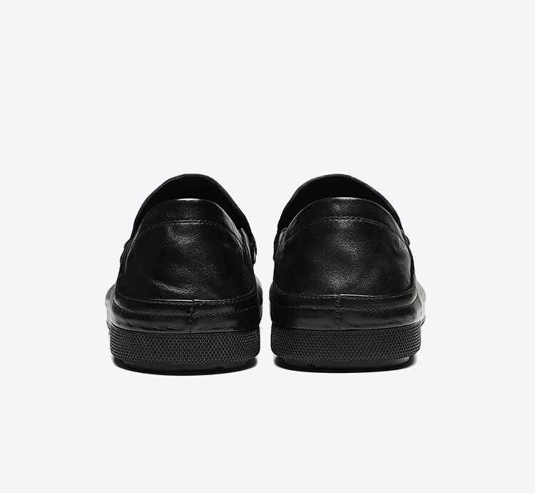 St&Sat Men's Shoes, Top-Grain Leather, Formal Business Dress Shoes, Lightweight Slip-On Casual Leather Shoes for Men, Black, Size 40 9