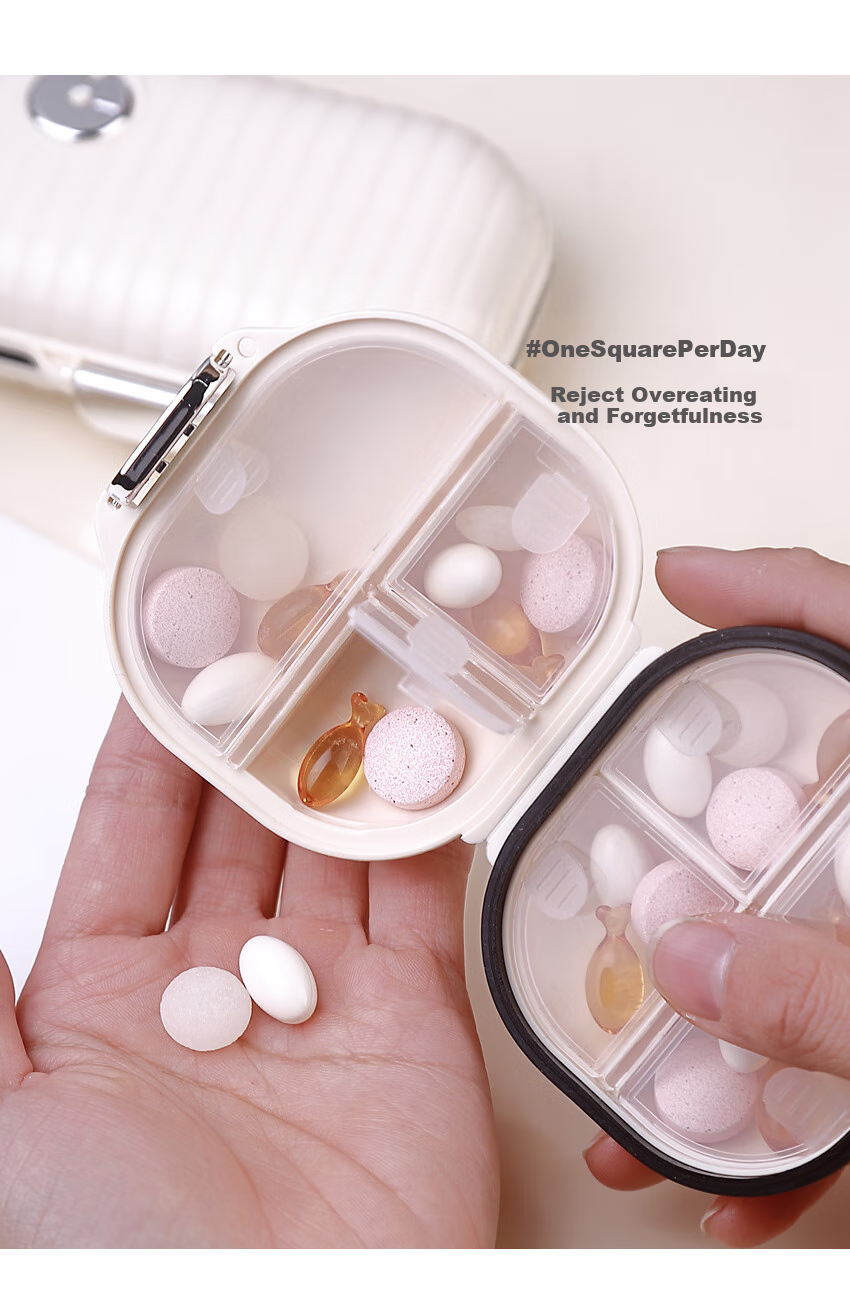 Daisy Leaf Portable Pill Organizer Box, Weekly Seven-Day Pill Reminder Dispenser for Elderly Medicatio 5