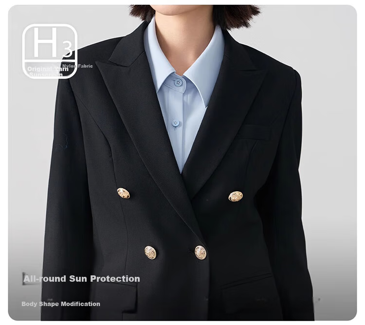 Bodexiaojie Navy Blue Professional Suit Jacket for Women, Slim Fit Elegant Formal Wear for Office And College Students' Interviews 10