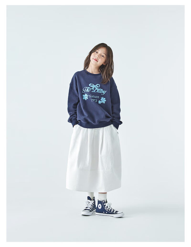 Kechu 2025 Autumn New Parent-Child Collection for Older Girls, Round Neck Sweatshirt with Loose Long Sleeves, Bow Tie Print Top 4