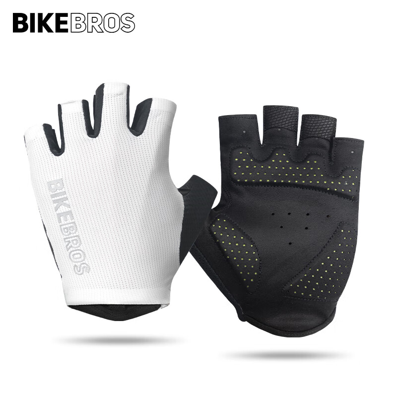 Велосипедные перчатки BIKEBROS, мужские, женские, унисекс, для горного и шоссейного велосипеда, с защитой от ударов, летние, белые, размер L