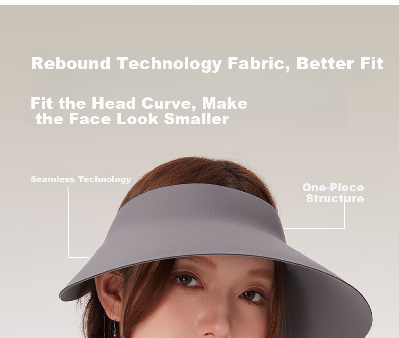 CACUSS Sun Hat for Women, Summer UV Protection Cap with Wide Brim, Ice Silk Visorless Sports Hat for Men And Women, Breathable Large Head Circumference, Gray 3