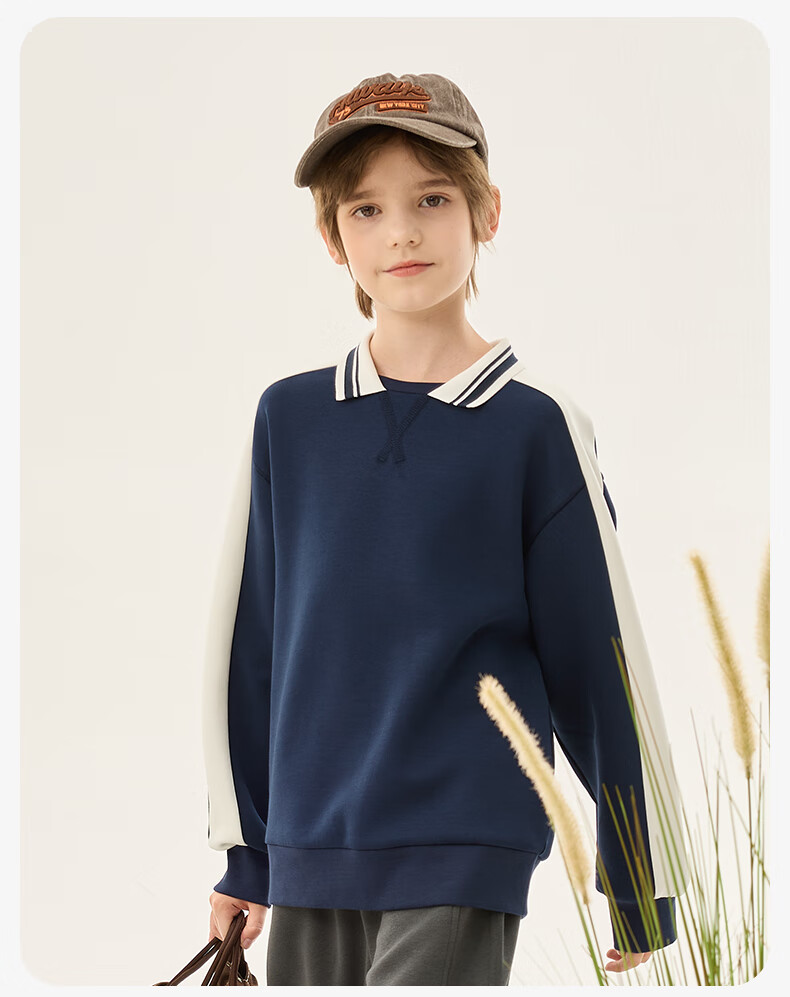 Baleno Kids Hoodie 2025 New Fashionable Colorblock Polo Shirt for Boys and Girls Autumn Sportswear for Older Children 7