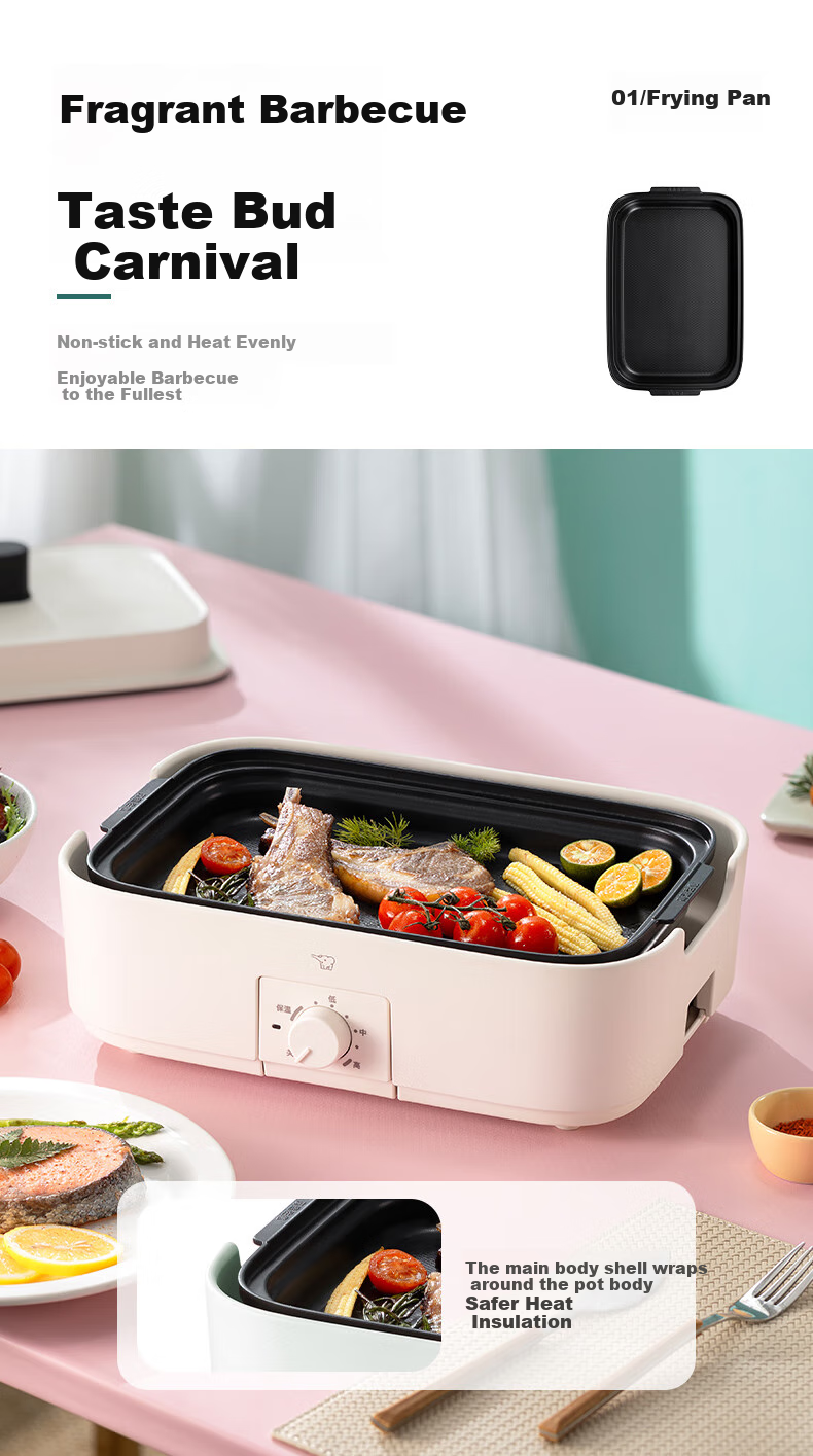 ZO JIRUSHI Multi-Functional Pot, Suitable for Barbecue And Hot Pot, Non-Stick Electric Cooker, Constant Temperature Heating, Detachable And Easy to Clean, EJ-MAH20C (Beige), Waterless Cooking 5