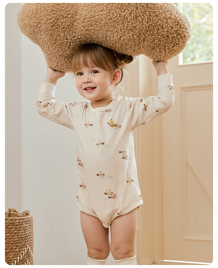 Weishi Muni Baby Romper Spring and Autumn Infant One-piece Long Sleeve Cute Triangle Bodysuit 2