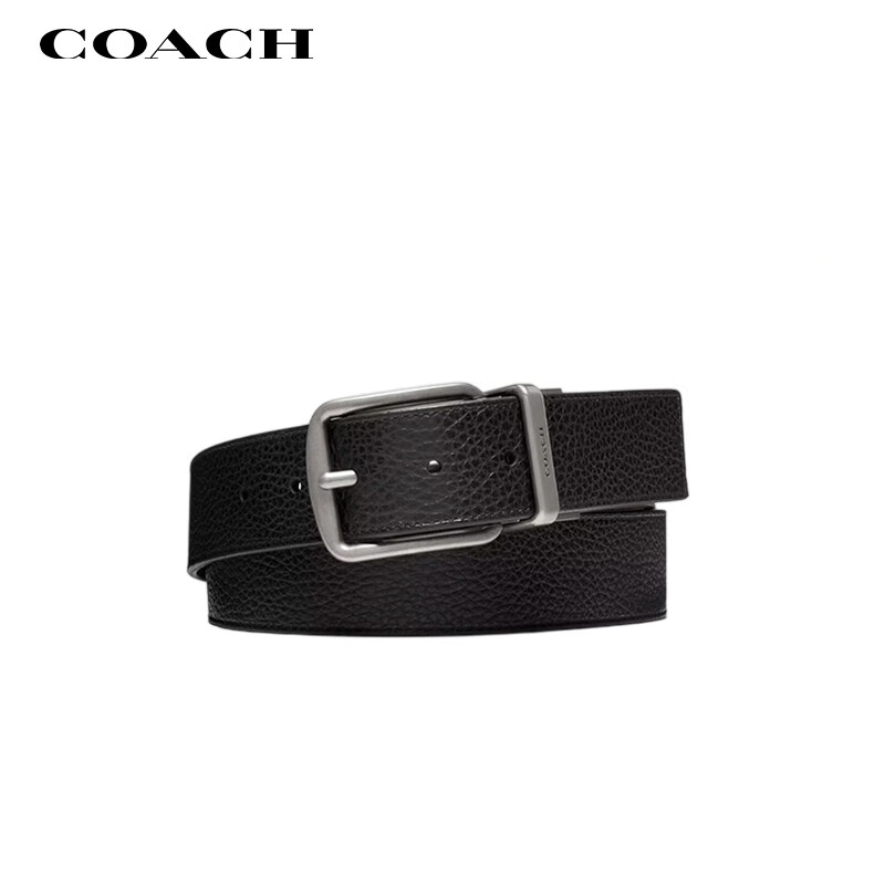 COACH [Brand Direct Supply], Men's Reversible Belt, 38MM Black with Dark Brown, CQ023, New Year's Gift