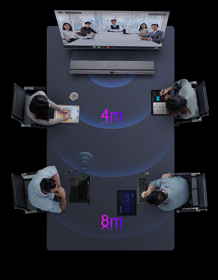 Haoli Video Conference Camera All-in-One Microphone 4K Ultra HD Digital Zoom Conference Room Camera Built-in Meeting System HB-100 24