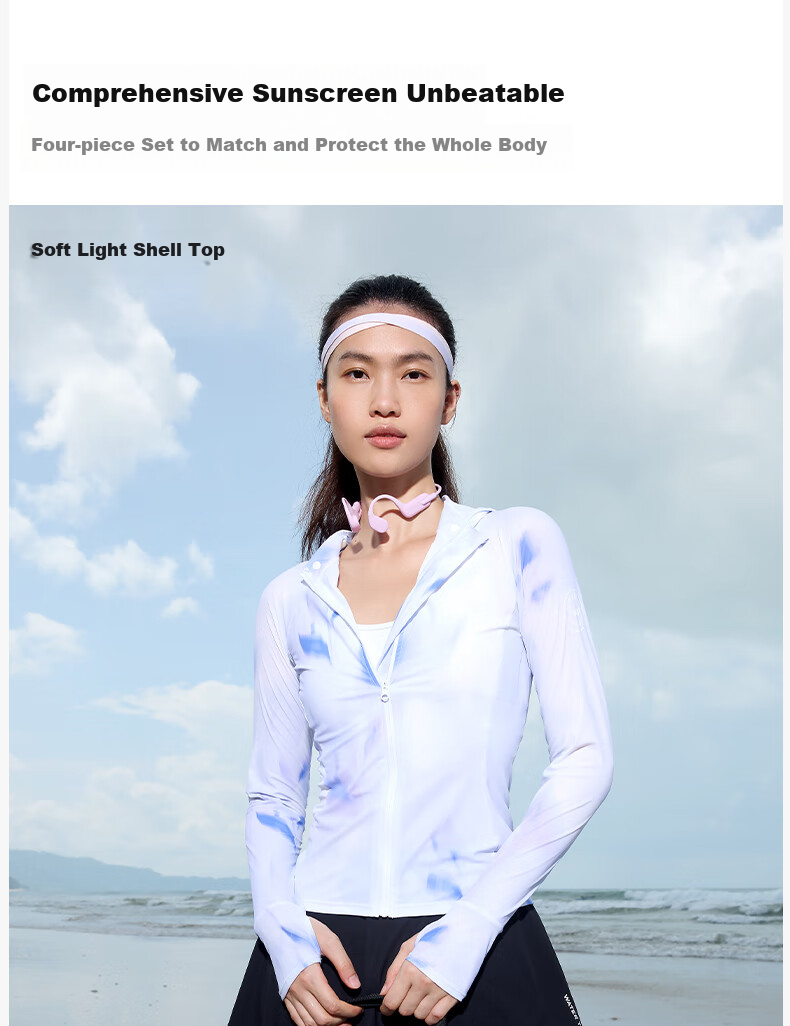 WATERTIME / Shuichuan Women's Swimwear, Sun Protection, Hooded, Two-Piece Long-Sleeve, Surfing And Hot Spring Four-Piece Set 10