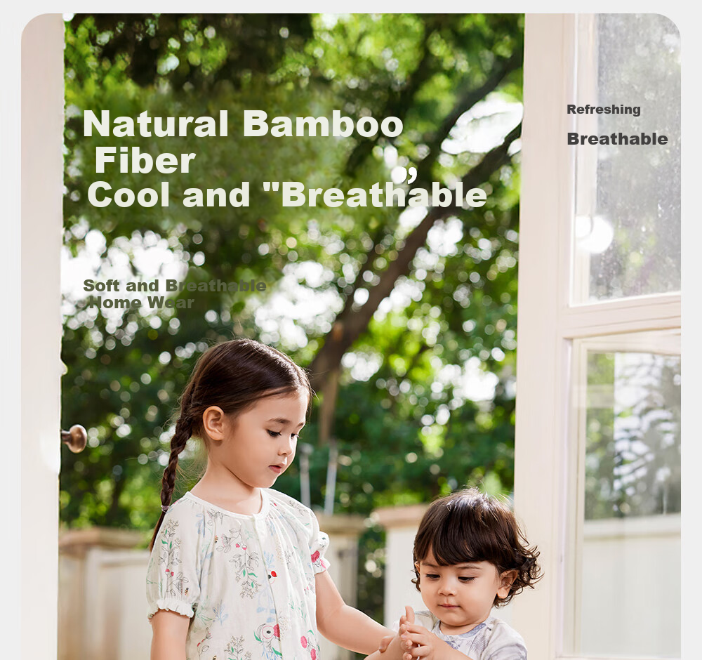 YEEHOO Children's Home Wear Set, Gauze Thin Summer Pajamas for Boys And Girls, Air Conditioning Clothing, New Style 1
