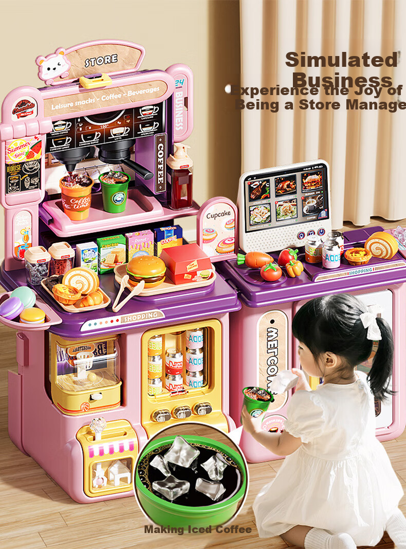 Kakabeier Children's Toy for Boys And Girls Aged 3-6, Transformable Double-Sided Realistic Cash Register, Multifunctional Birthday Gift for Pretend Play 4