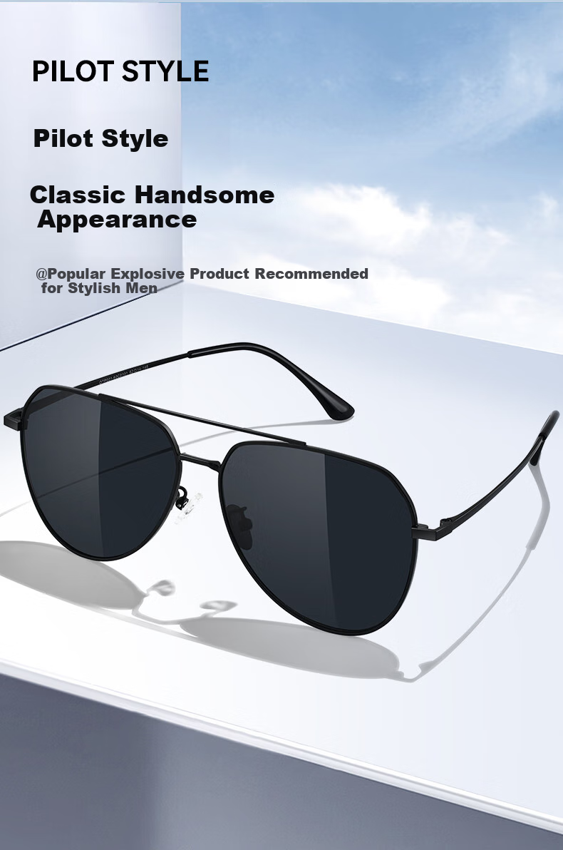 Ouna Doctor Glasses Classic Aviator Sunglasses, Polarized Sunglasses Glasses, Driving Anti-Glare Frog-Eye Glasses, Black 2