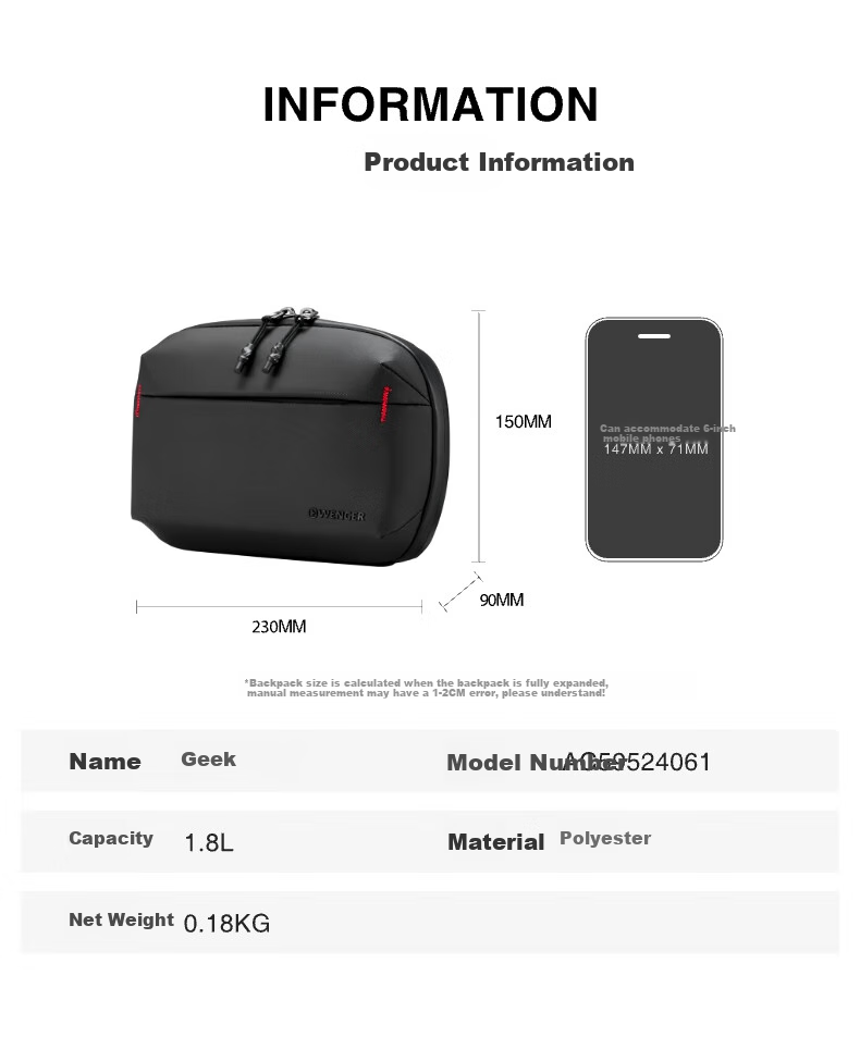 WENGER WENGER Swiss Army Knife Casual Sports Crossbody Bag, Outdoor Commuter Bag, Storage Bag, 10L High Aesthetic Value 4