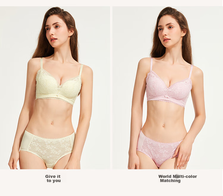 Dushiliren 26 New Women's Bra Set, Side Push-Up, Gathered, Breathable, Sexy Lace Brassiere And Panties Gift 2B353I 12
