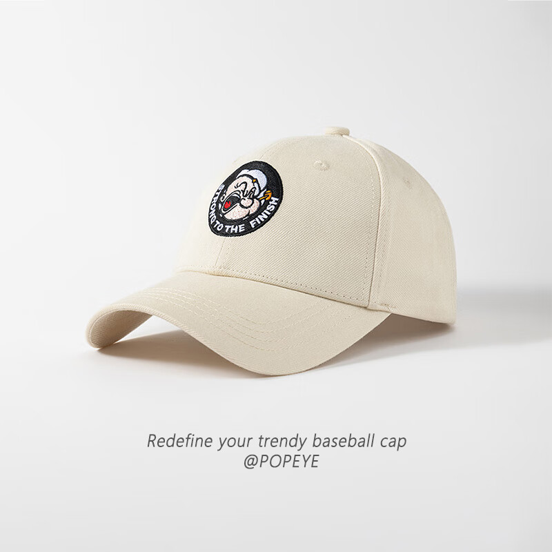 Popeye Vintage Hard Top Embroidered Baseball Cap Unisex Adjustable Duckbill Sun Hat Large Head Size Trendy Face Slimming Hat 5