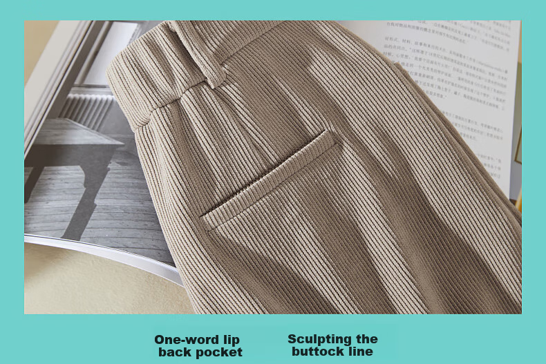 ESE-Y Wide-Leg Pants for Women, Spring 2025 High-Waisted Slimming Straight-Leg Glutinous Rice Pants, Natural Sand Color (Khaki), Size 29 13