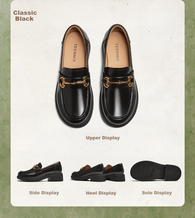 TEENMIX Thick-Soled Loafers, Women's Flats, Same Style As in Shopping Malls, Commuter Leather Shoes 14