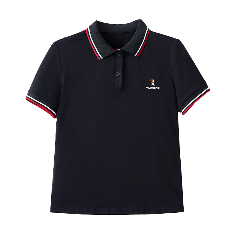 Woodpecker Pure Cotton Polo Shirt Women Short Sleeve Slim Fit Plus Size Casual Summer Top Dark Blue XL