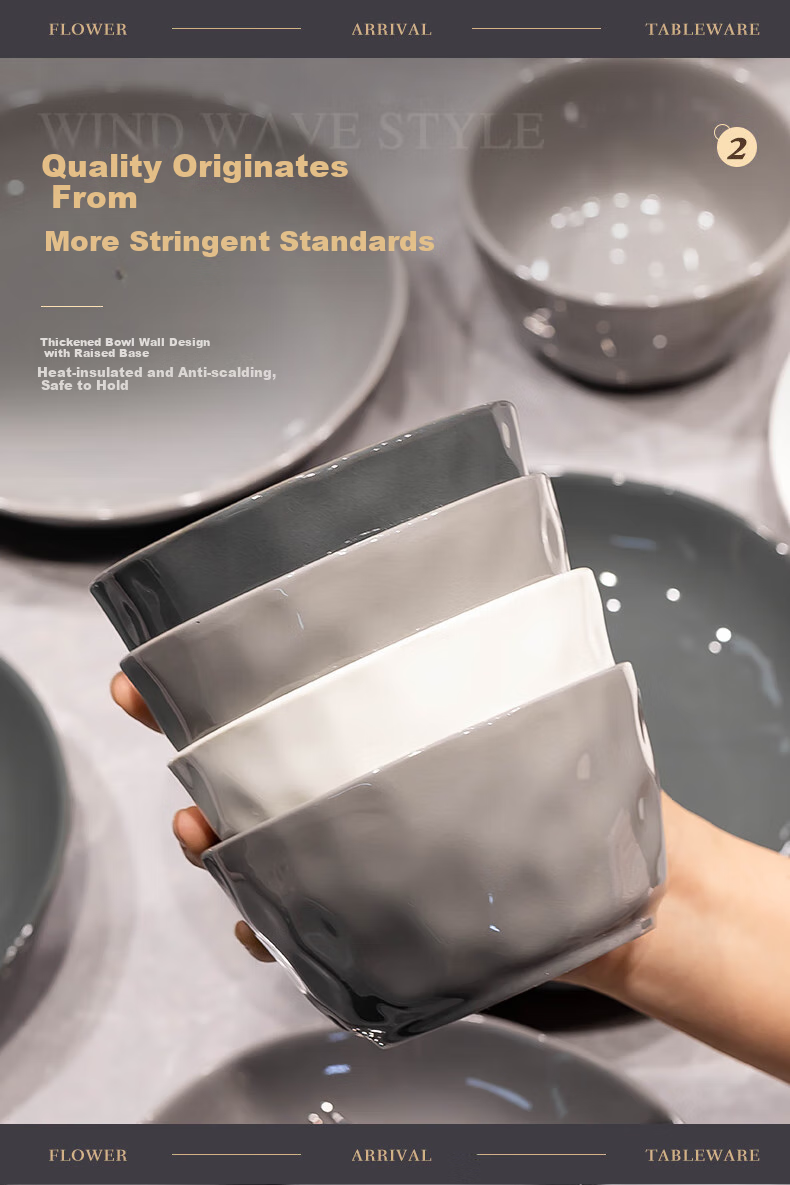 KANGMO New Light Luxury Nordic Style Ceramic Dinnerware Set, Moving Gift Set, Karlos 20-Piece Set 4
