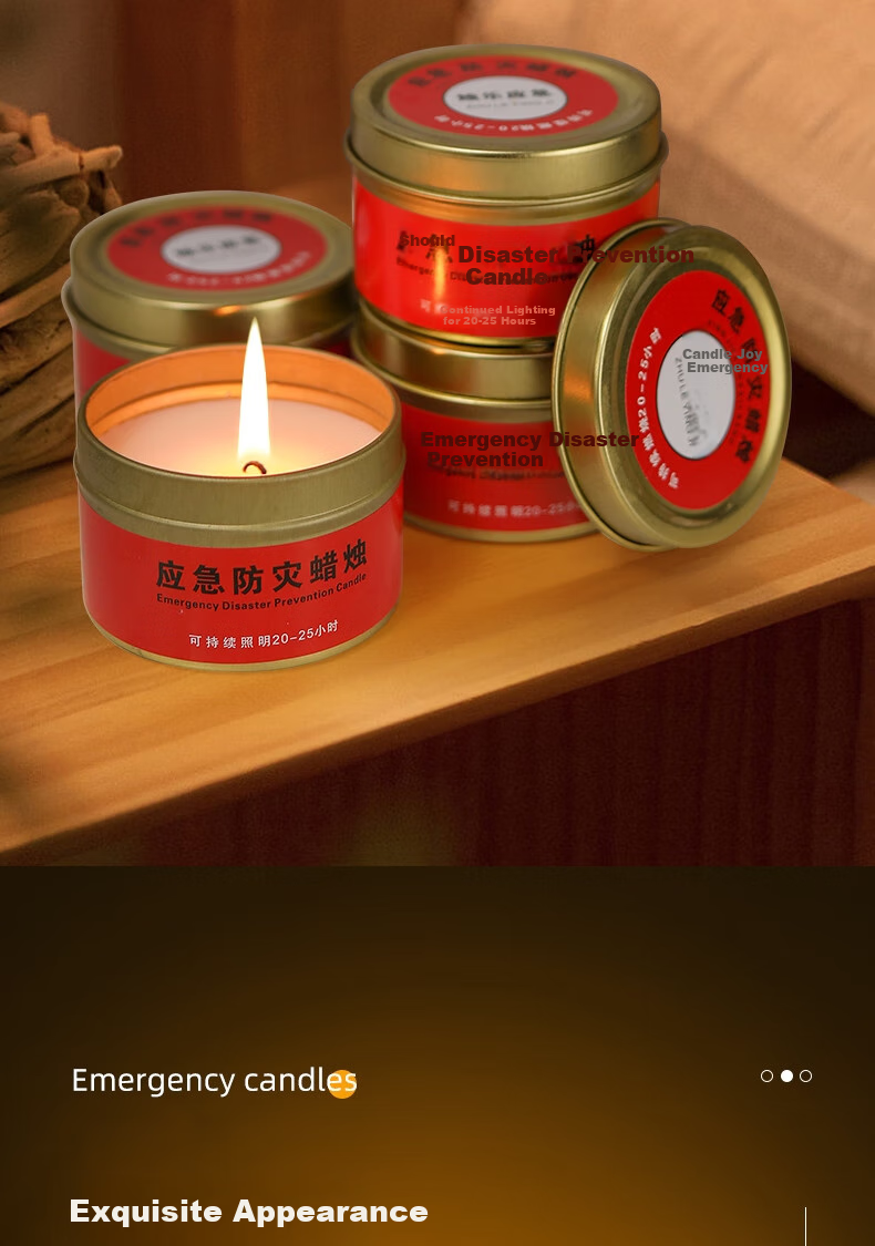 Bingyou Emergency Candles, Pack of 3, Disaster Prevention, Power Outage, Emergency Lighting, Extra Long Burning Time, Windproof, Smokeless And Odorless 6