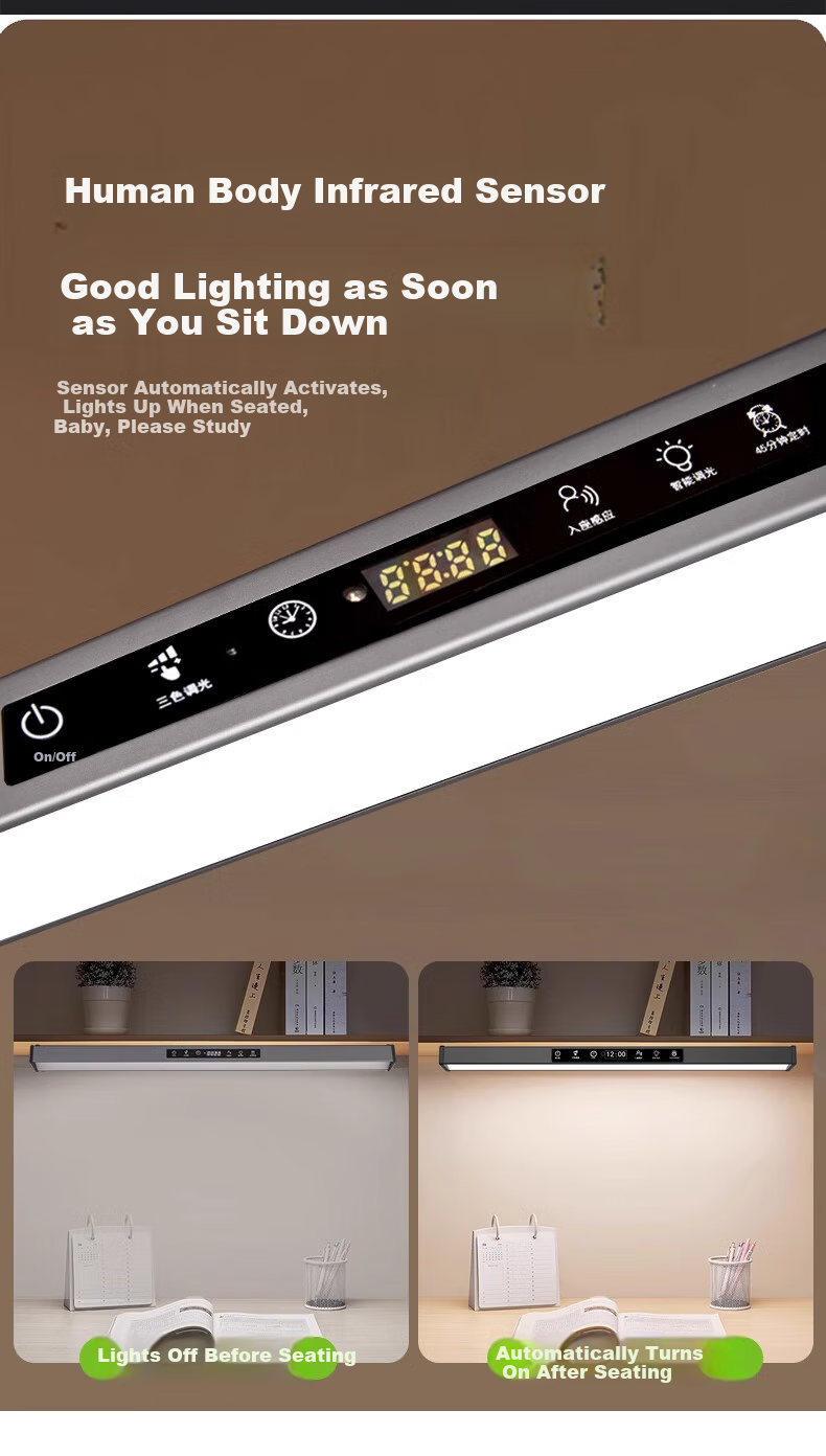 Heart Lock Full Spectrum Wall-Mounted Eye Protection Desk Lamp with Magnetic Ceiling Mount, Cool Light for Student Dormitory And Children's Study Desk 16
