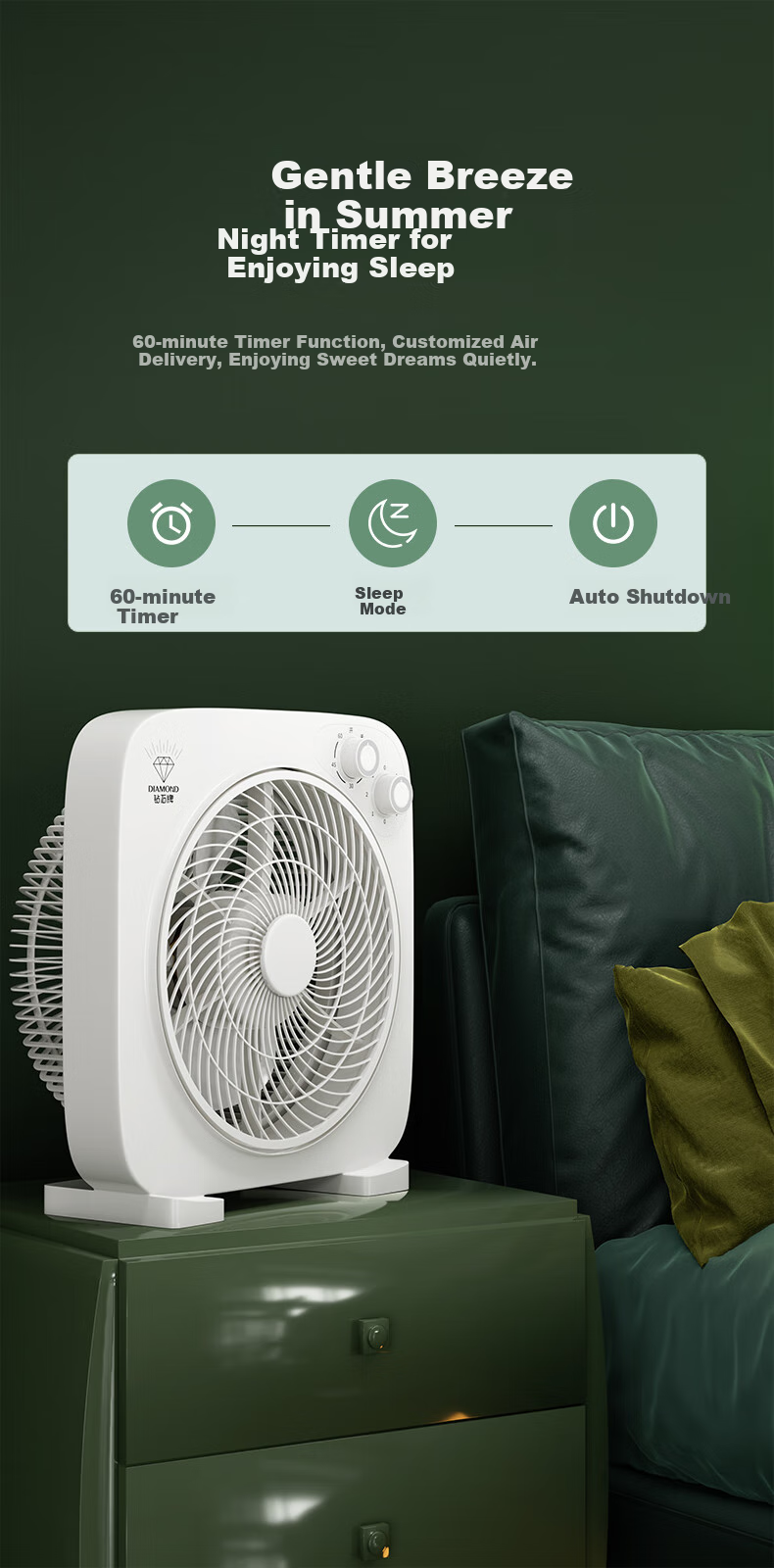 Zuanshipai Electric Fan, Desktop Page Fan, Home Small Desk Fan, Hongyun Fan, Dormitory Table Fan, Desktop Mini Fan, Student Bed Fan with Timer, Electric Fan KCY25-T3 6