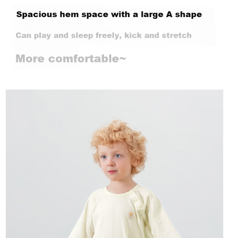 Beitaisi Baby Sleepwear, Summer New Thin Pure Cotton Children's Home Sleep Dress, Three-Quarter Sleeve Baby Robe 15