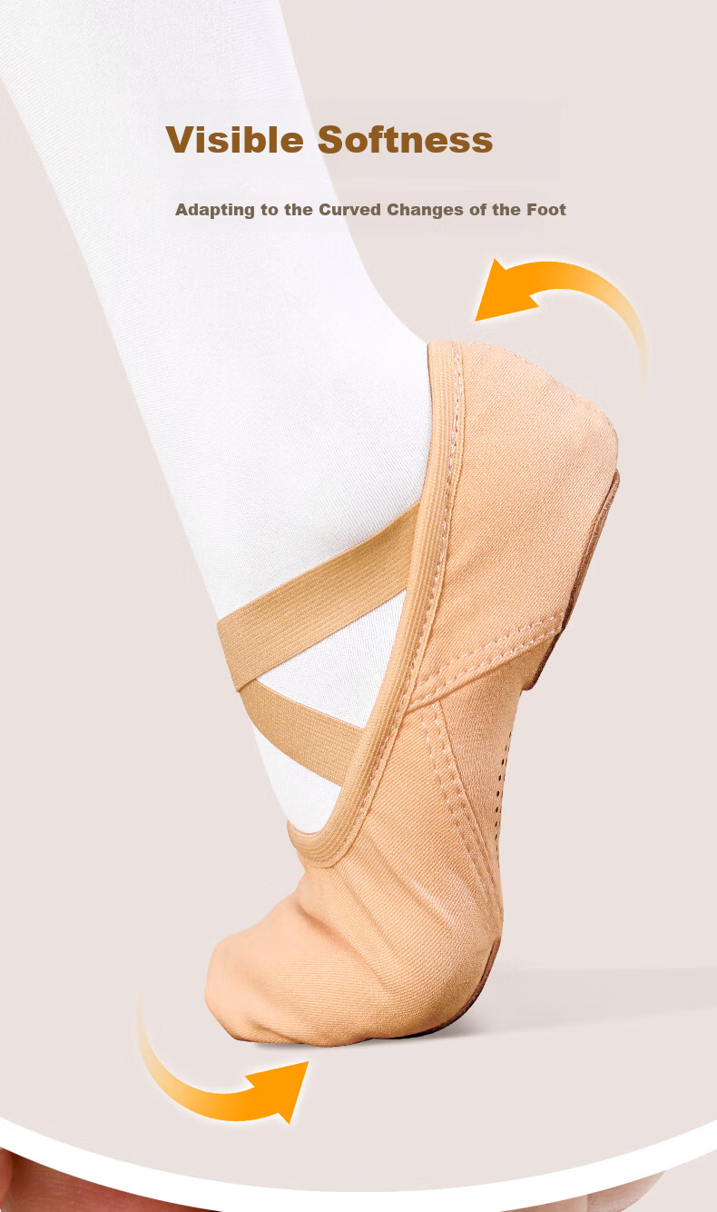 Zhiyouban Adult Dance Shoes for Women, Soft Sole, Elastic Fabric, Skin Color, Ballet Performance, Chinese Dance, Dancing Practice, Exam-Specific 6