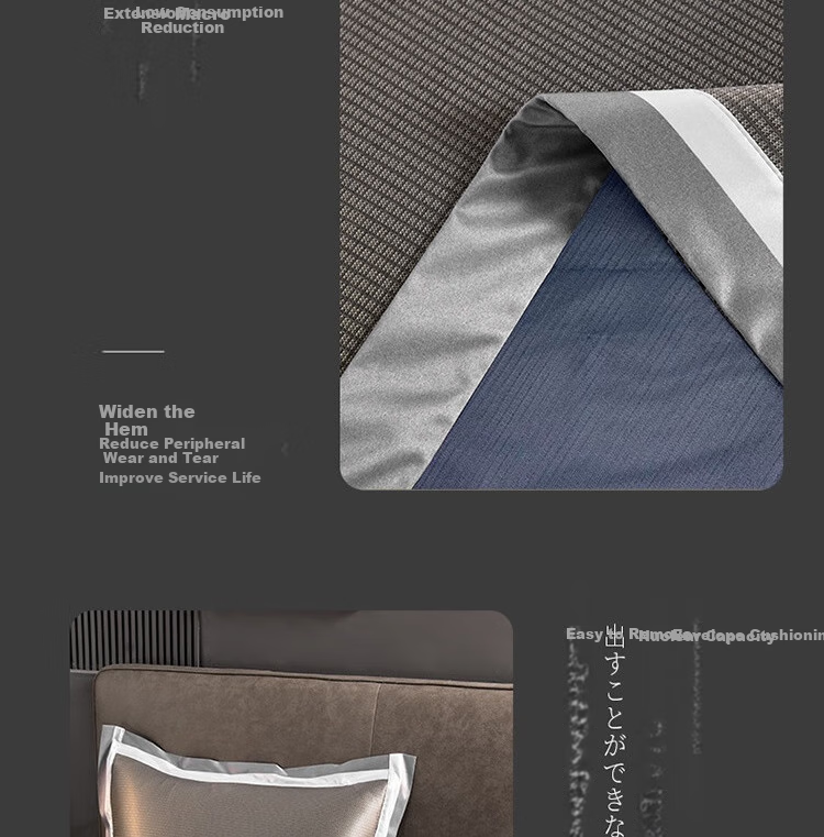UCHINO HU-HY05L06 Summer Encounter Ice Silk Mat Set of Three Pieces, 180*200cm, Set, Gray 9