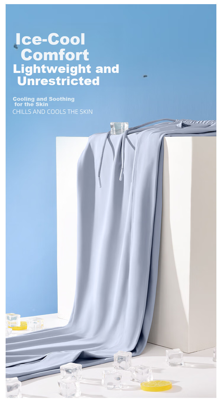 Jeanswest Women's Casual Pants, Summer Lightweight UPF50+ Sun Protection, Ice Silk Cool-Feeling Draping Versatile Straight-Leg Trousers, Gray Blue, Size M 5