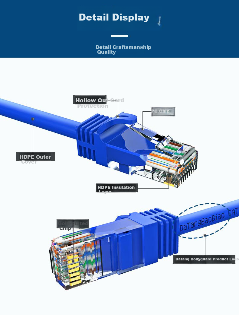 Datangbaobiao Cat6a Twisted Pair Network Cable, Ethernet Cable, Cat6a 3-Meter Network Patch Cord, DT2808-503 9