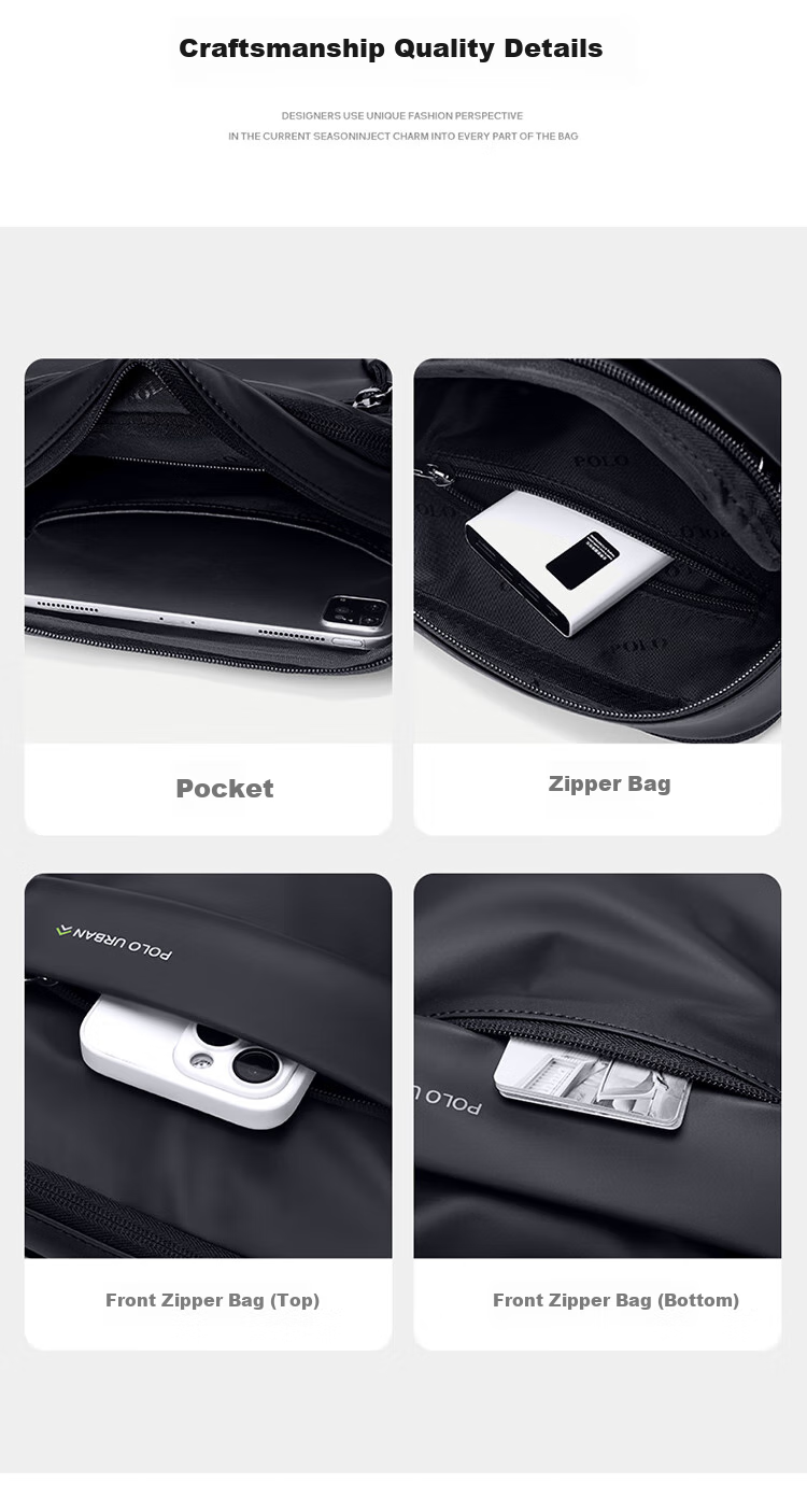 POLO Shoulder Bag for Men, Multifunctional Crossbody Bag, 10.9-Inch IPad Bag, Vertical Phone Bag, Sports Messenger Bag for Me 7