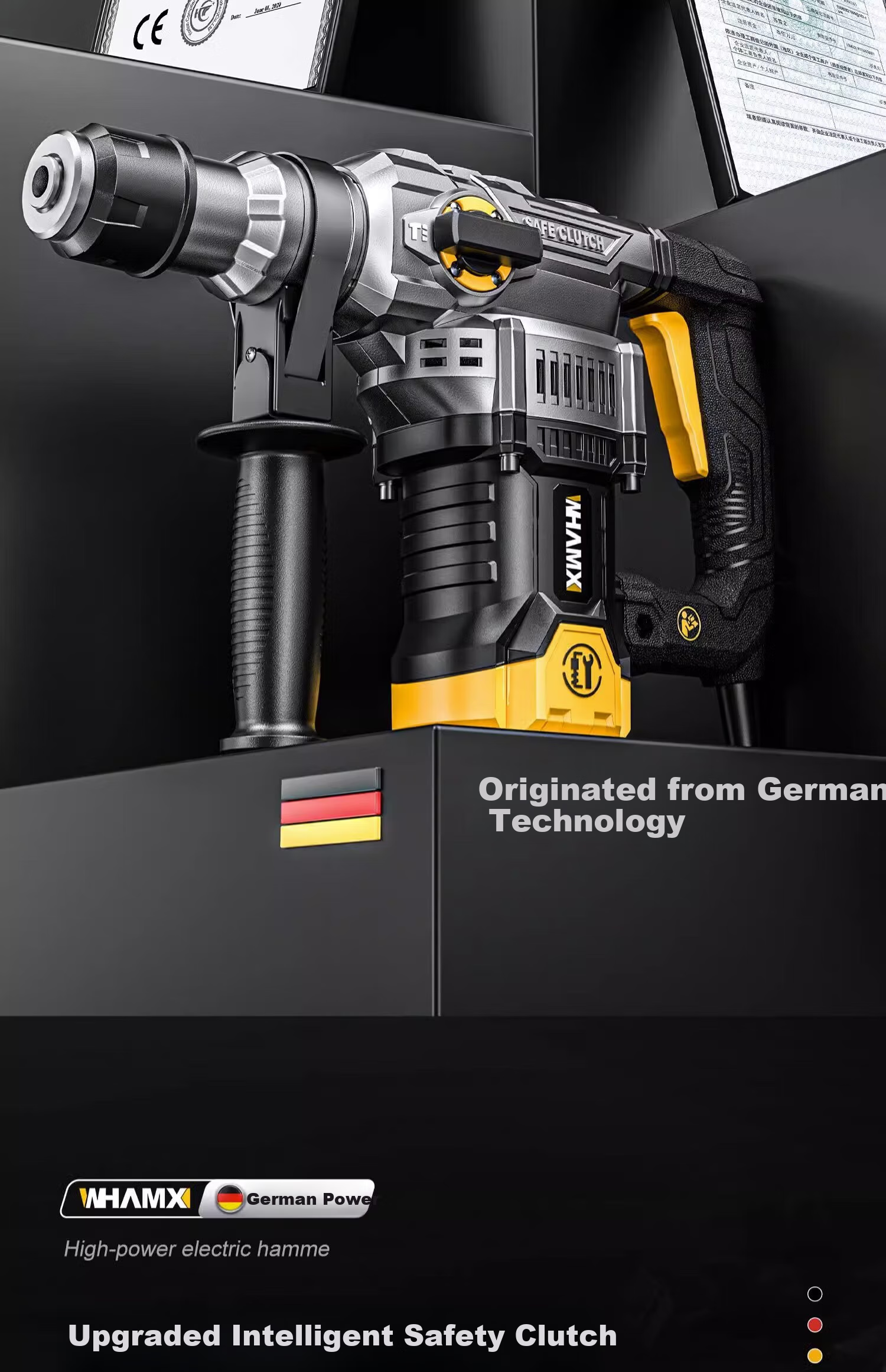 Weimeng Electric Hammer And Pickaxe Dual-Use High-Power Impact Drill for Concrete, Safety Clutch Industrial Grade M-DC 13