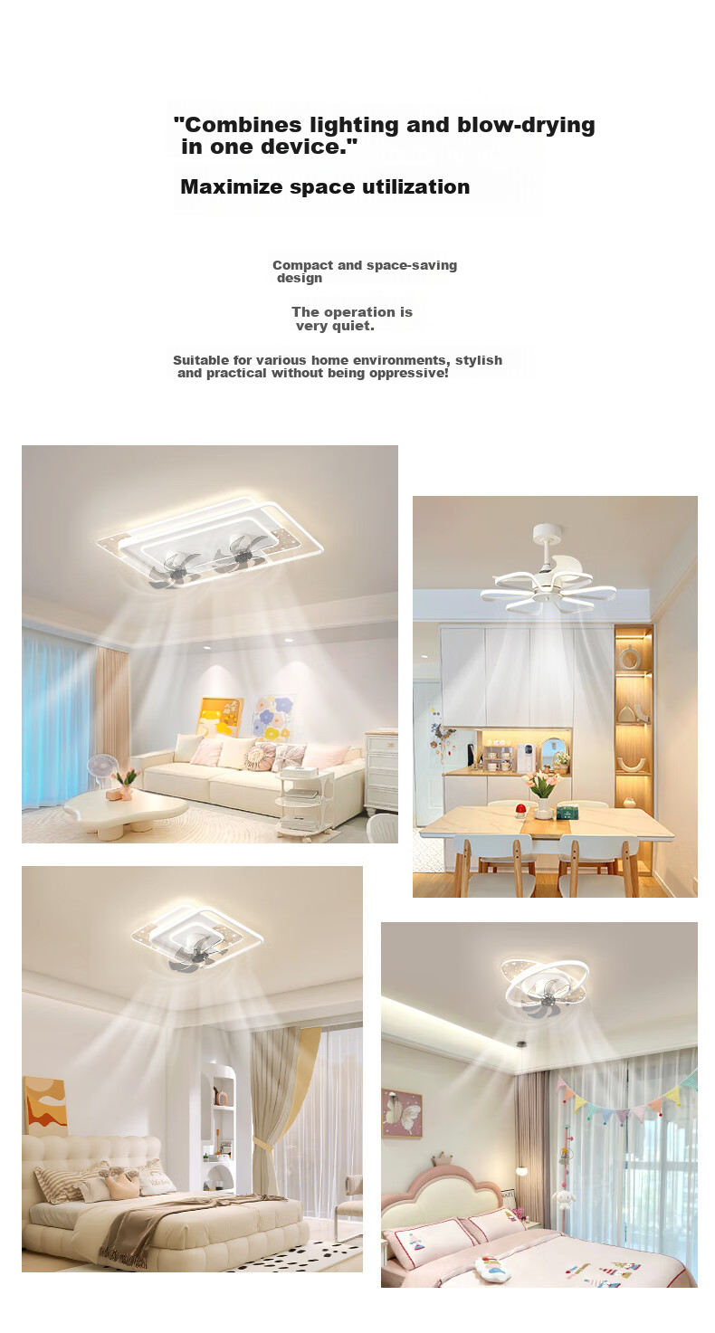 Zhangcheng LED Ceiling Fan Light, Integrated Bedroom And Dining Room Eye-Protecting Zhongshan Lighting Fixture with Installation Included 5