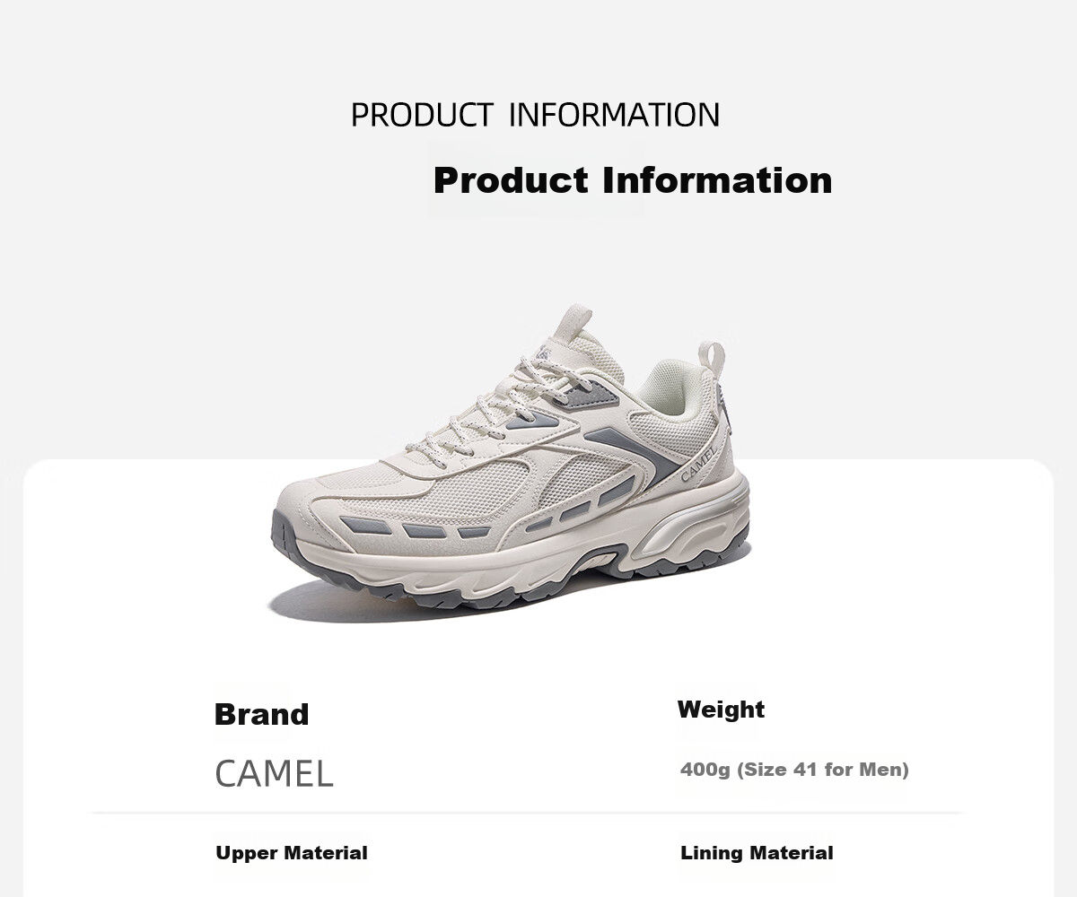 CAMEL Outdoor Casual Shoes, Unisex Hiking Shoes, Sports Footwear, Fashionable Non-Slip Breathable Mountaineering Shoes F15B097051 14