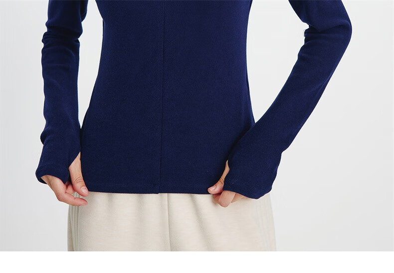 Navikail Italy Small Sailboat Women's Half-Open Collar Long Sleeve Slim Fit Warm Base Layer Skin Jacket 2335045501 Blue M 5