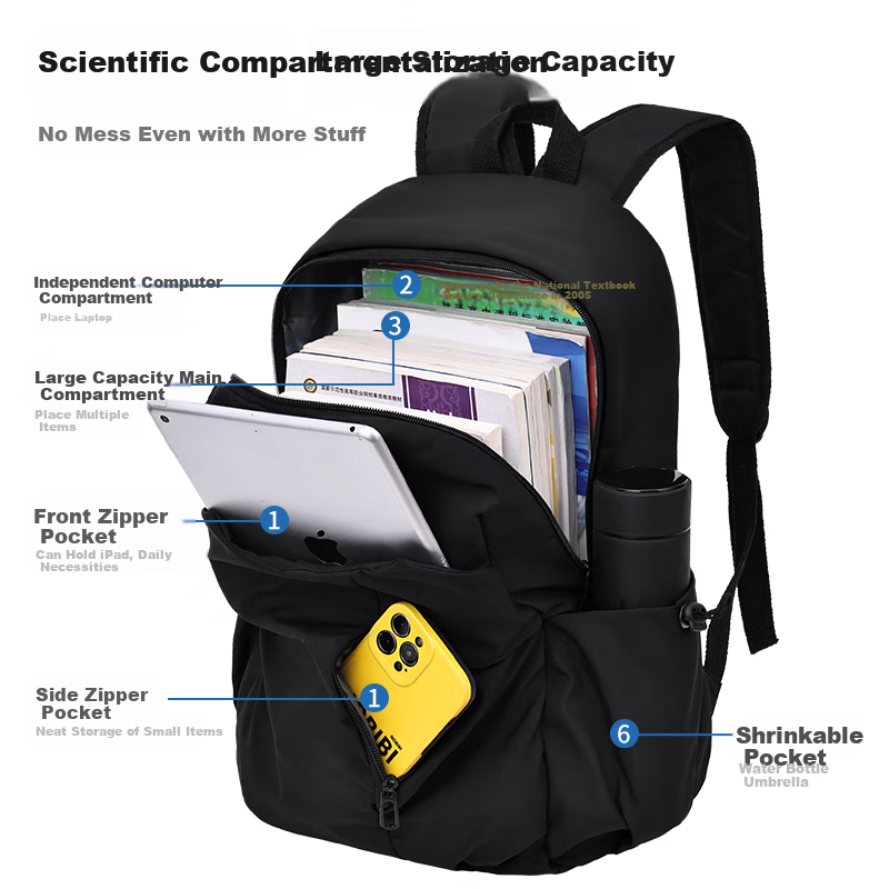 TonLion Backpack for Men, Large Capacity School Bag for Middle And High School Students, Lightweight Laptop Bag for College Students, Travel And Hiking Backpack for Wome