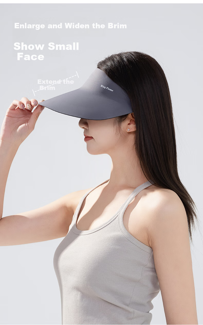 Yalu Women's Sun Protection Hat Open Top Foldable Sun Hat Egg Roll Wide Brim Hat for Cycling and Electric Bike Summer 2
